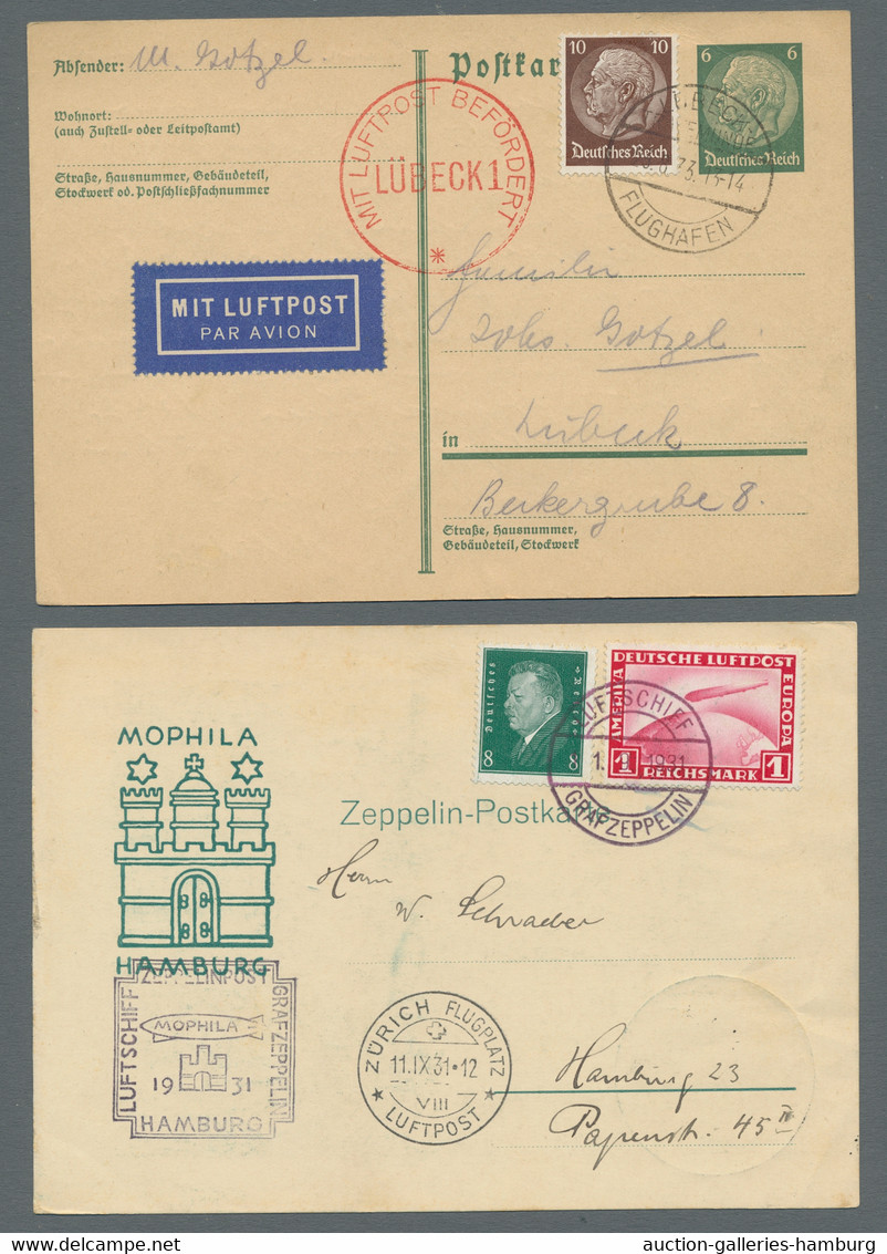 Air Mail - Germany: 1912-1936, Partie Von 12 Belegen Mit U.a. Mi.Nr. III Als Meh - Airmail & Zeppelin