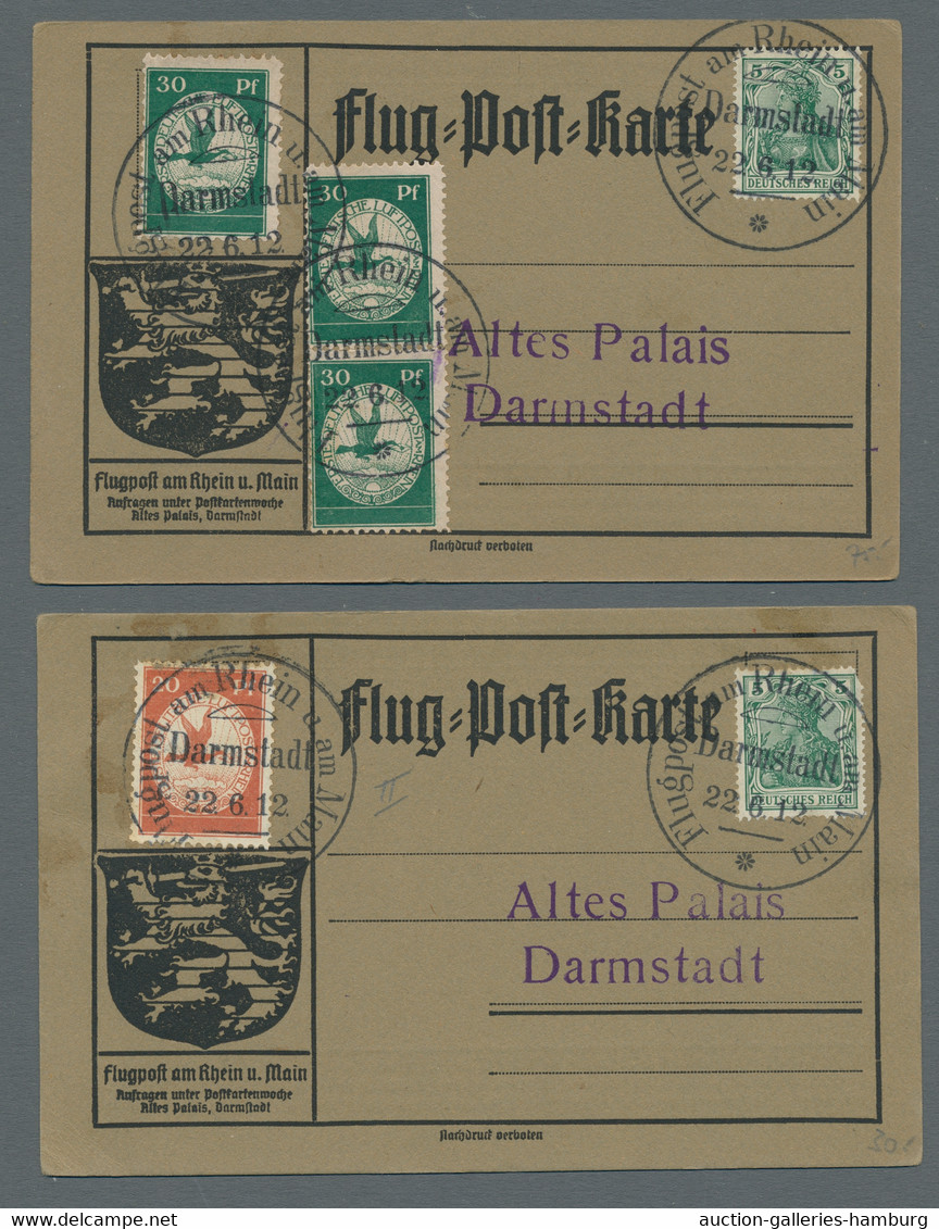 Air Mail - Germany: 1912-1936, Partie Von 12 Belegen Mit U.a. Mi.Nr. III Als Meh - Airmail & Zeppelin