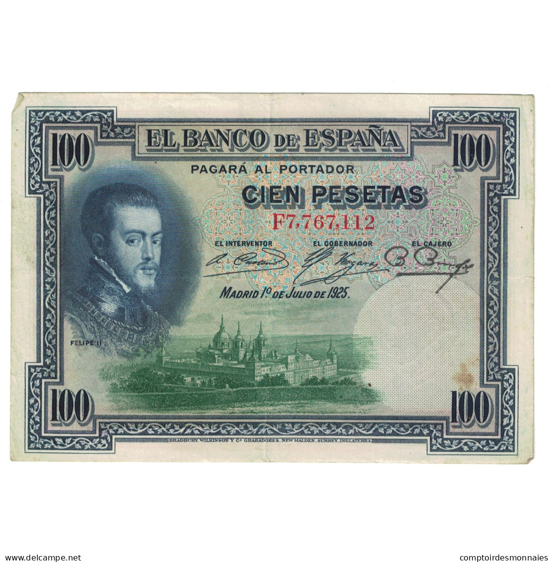 Billet, Espagne, 100 Pesetas, 1925, 1925-07-01, KM:69a, TTB - 100 Pesetas