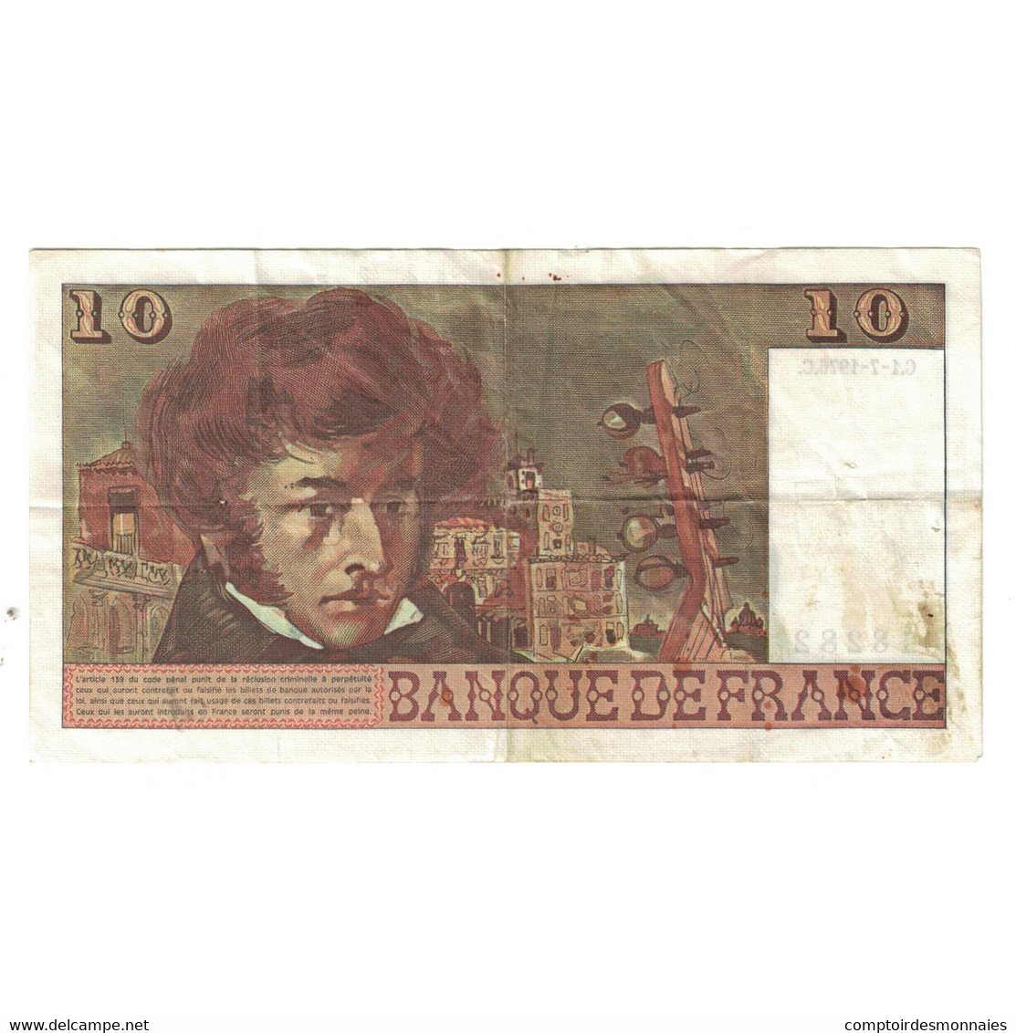 France, 10 Francs, Berlioz, 1976, U.291 018282, TB+, Fayette:63.19, KM:150c - 10 F 1972-1978 ''Berlioz''