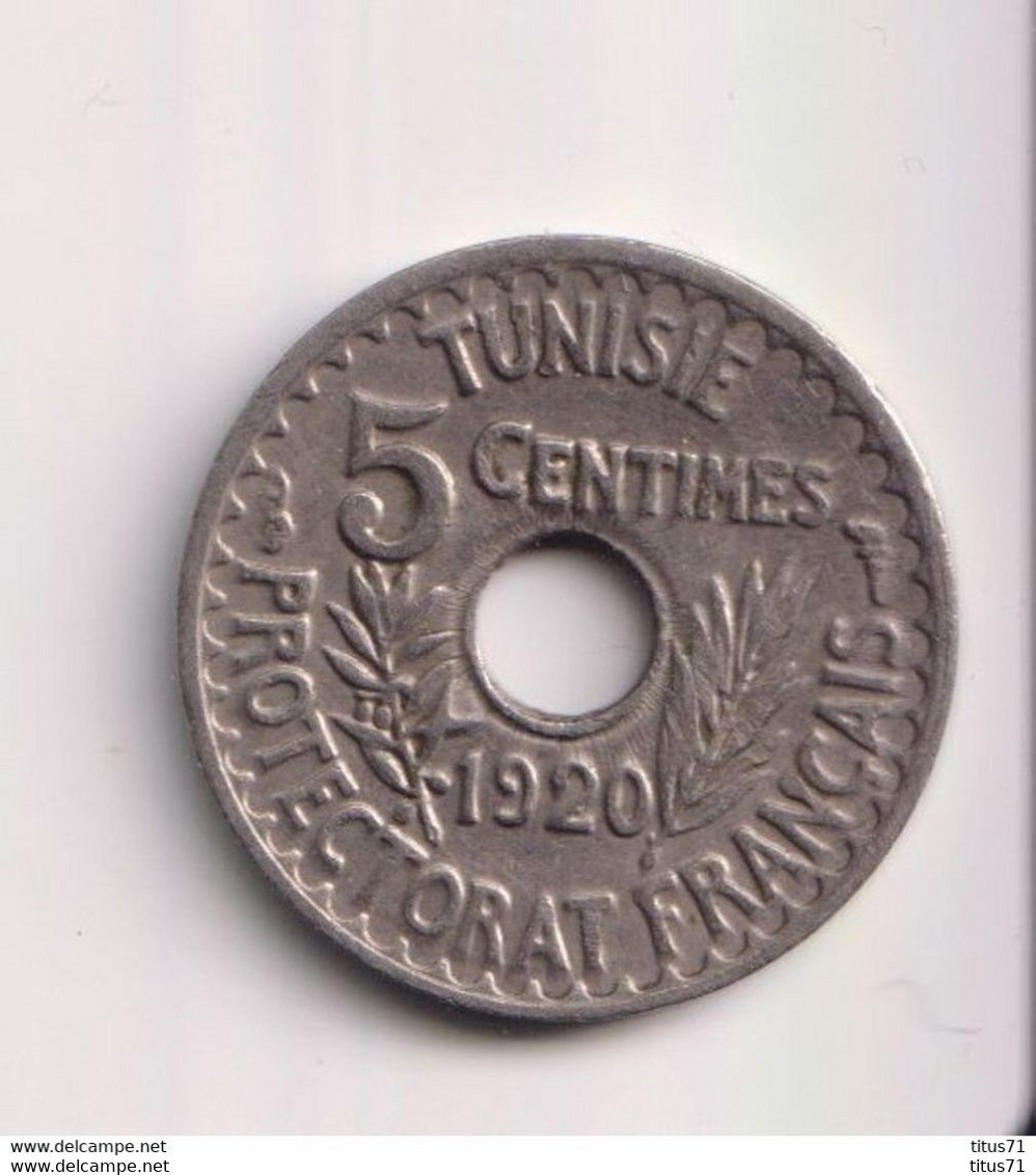 5 Centimes Tunisie 1920 Petit Module - Tunisie