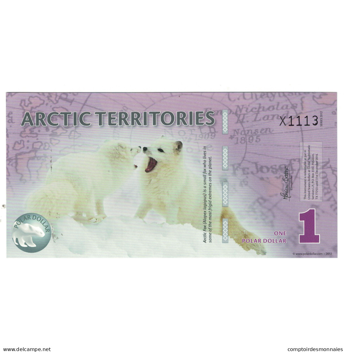 Billet, États-Unis, Dollar, 2012, 1 DOLLAR ARTIC TERRITORIES, NEUF - A Identifier