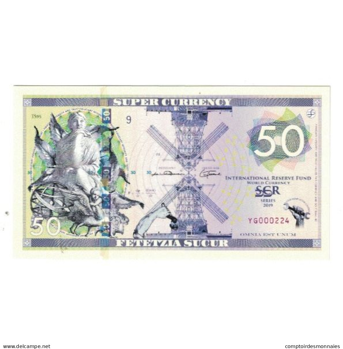 Billet, États-Unis, Billet Touristique, 2019, 50 SUCUR INTERNATIONAL RESERVE - A Identifier