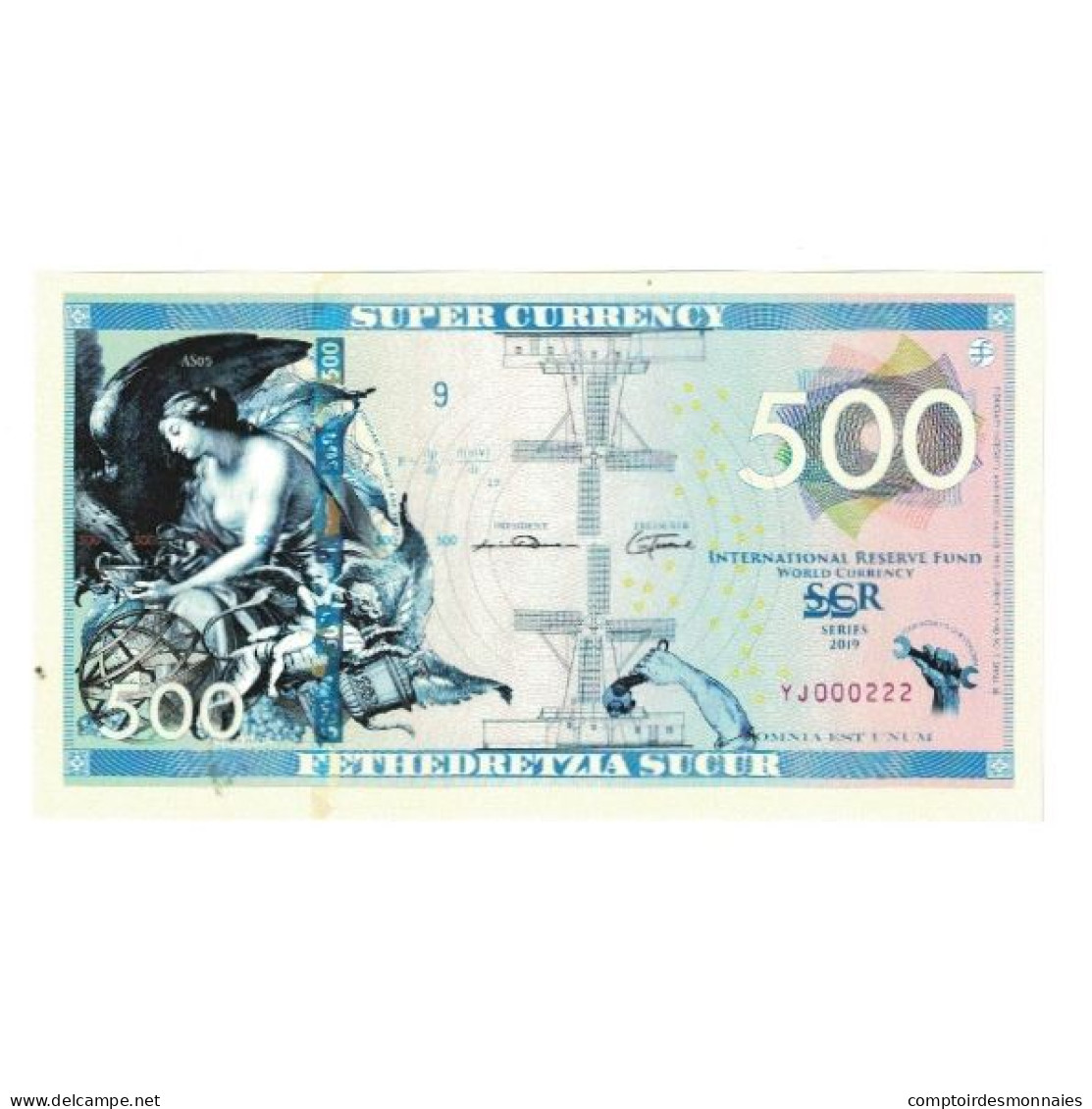 Billet, États-Unis, Billet Touristique, 2019, 500 SUCUR INTERNATIONAL RESERVE - A Identifier