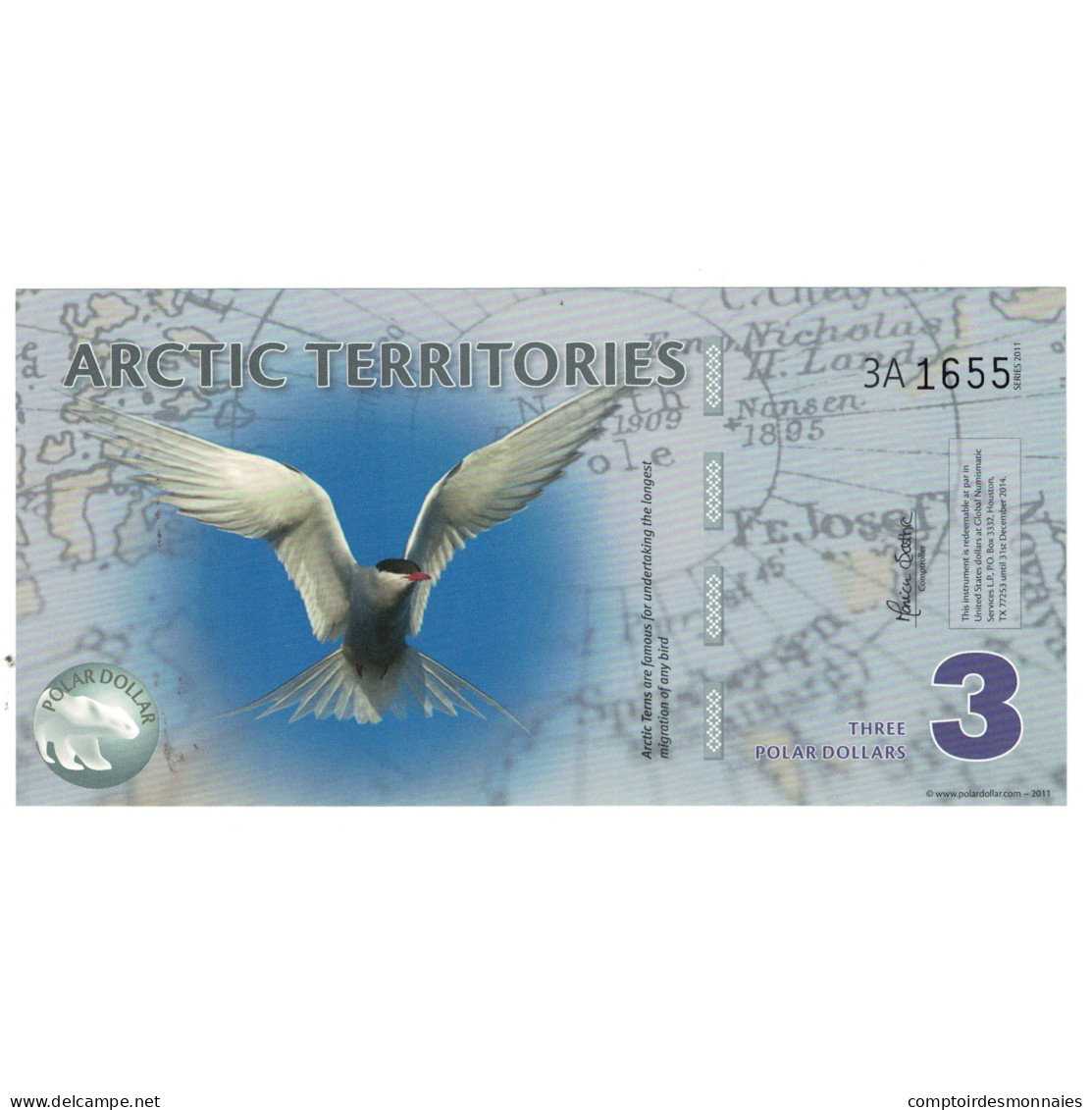 Billet, États-Unis, Dollar, 2011, 3 DOLLAR ARTIC TERRITORIES, NEUF - Unidentified