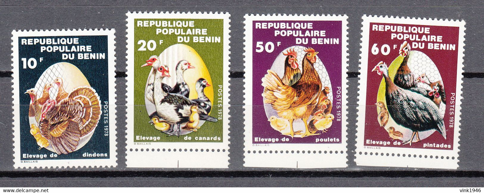 Benin 1978,4V In Set,birds,vogels,vögel,oiseaux,pajaros,uccelli,aves,MNH/Postfris(A4404) - Paons