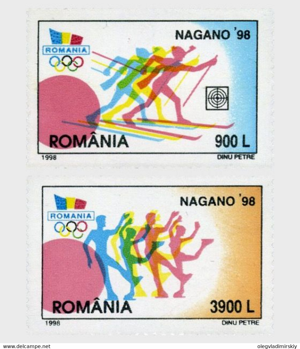 Romania 1998 The Olympic Winter Games Nagano Set Of 2 Stamps - Winter 1998: Nagano