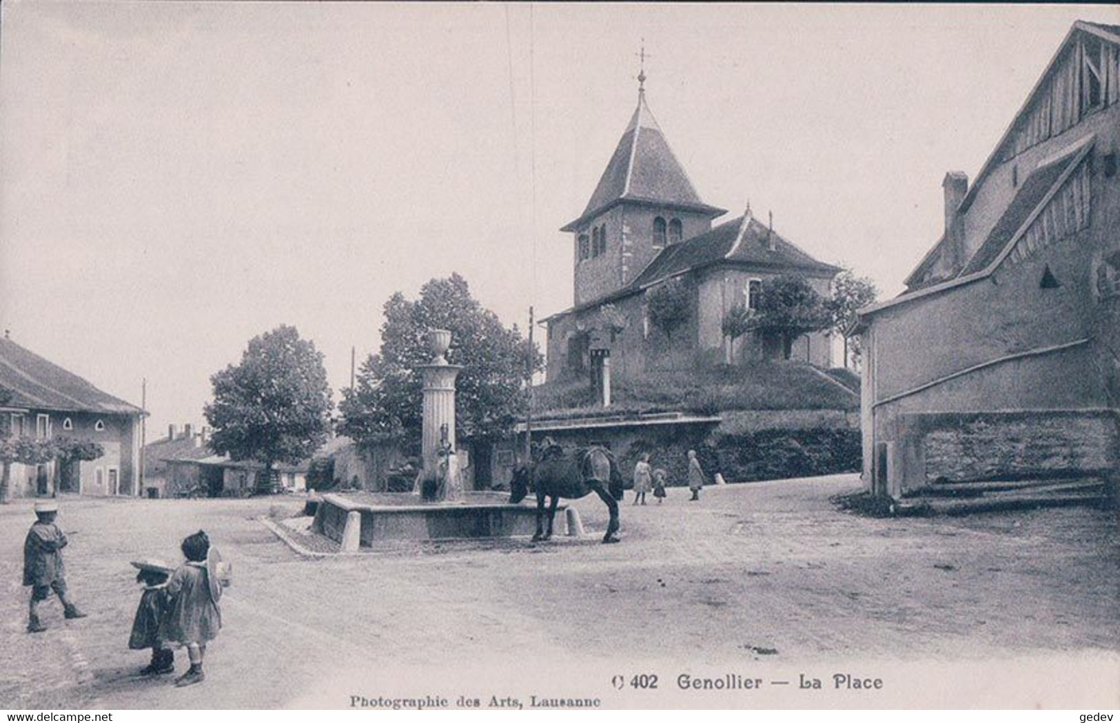 Genolier VD, La Place, Cheval Et Enfants (402) - Genolier