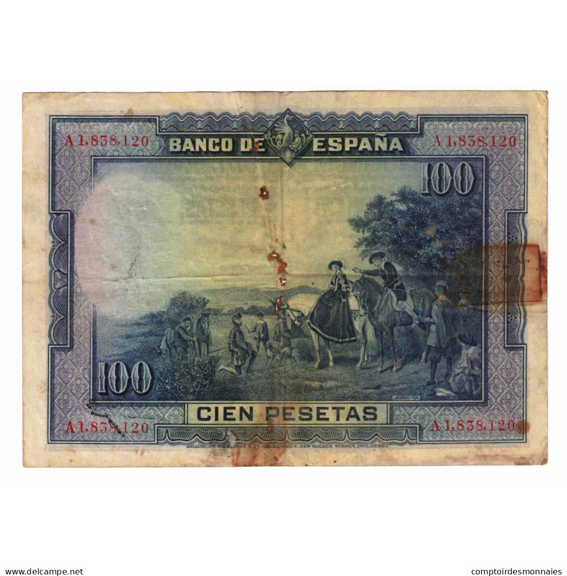 Billet, Espagne, 100 Pesetas, 1928, 1928-08-15, KM:76a, TB - 100 Pesetas