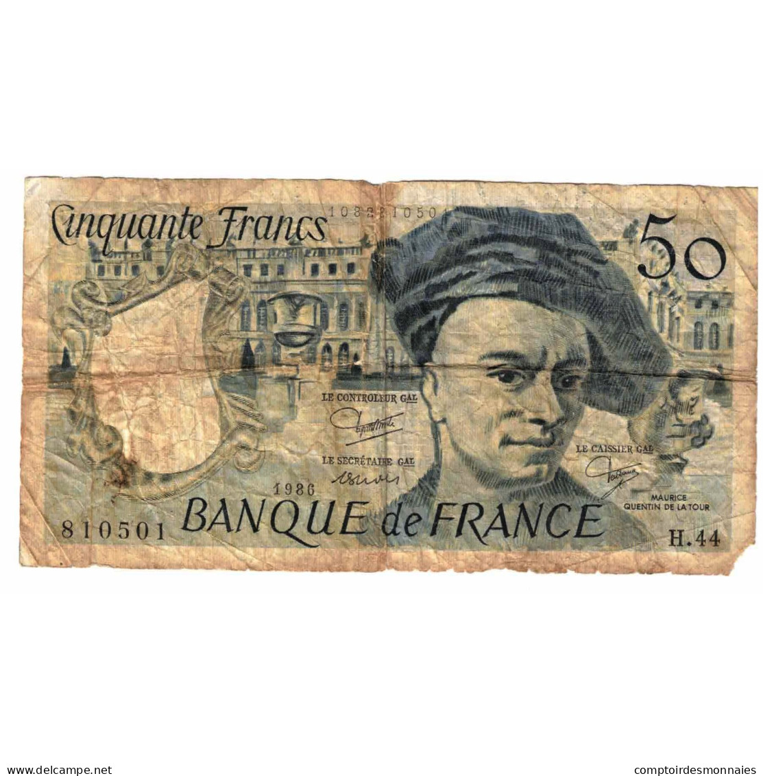 France, 50 Francs, Quentin De La Tour, 1986, H.44, B, KM:152b - 50 F 1976-1992 ''Quentin De La Tour''