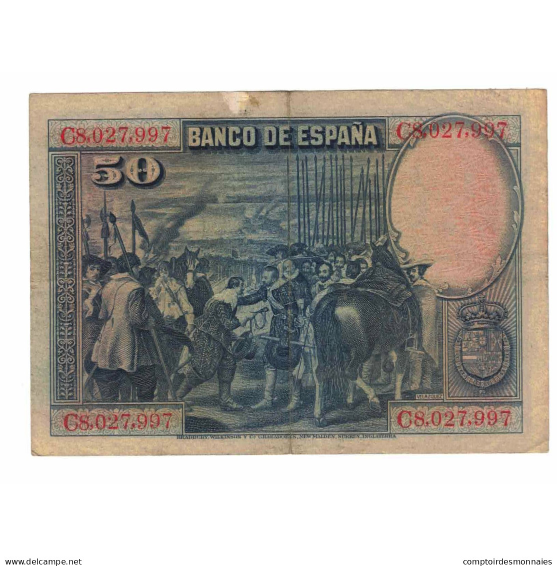 Billet, Espagne, 50 Pesetas, 1928, 1928-08-15, KM:75b, TTB - 50 Peseten