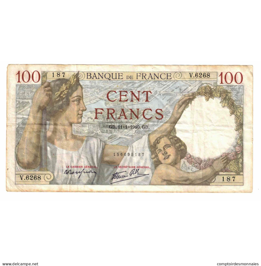 France, 100 Francs, Sully, 1940, V.6268, TTB+, Fayette:26.20, KM:94 - 100 F 1939-1942 ''Sully''