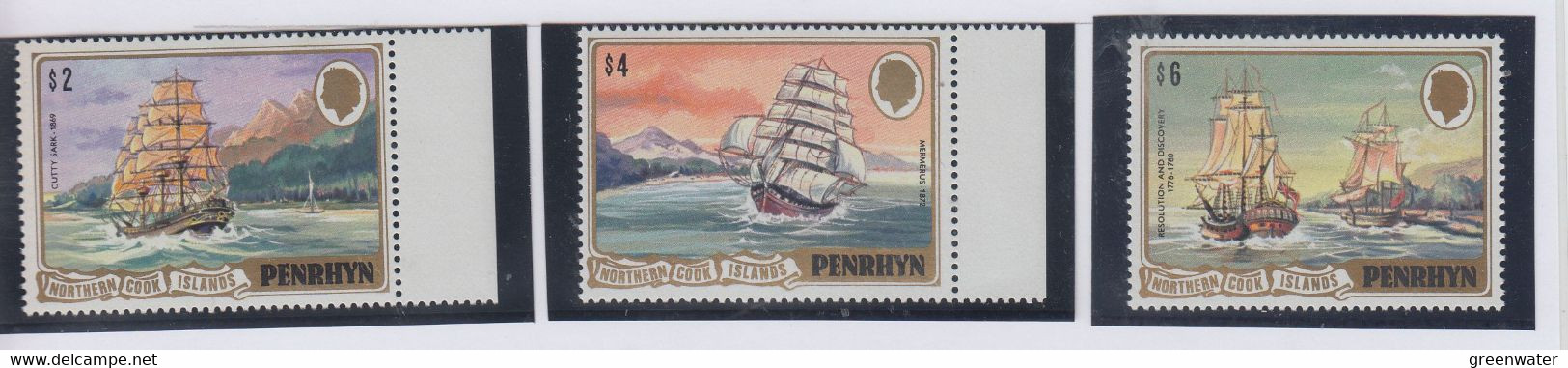 Penrhyn 1981 Definitives Sailing Ships 3v Highest Values  ** Mnh (BO181) - Penrhyn