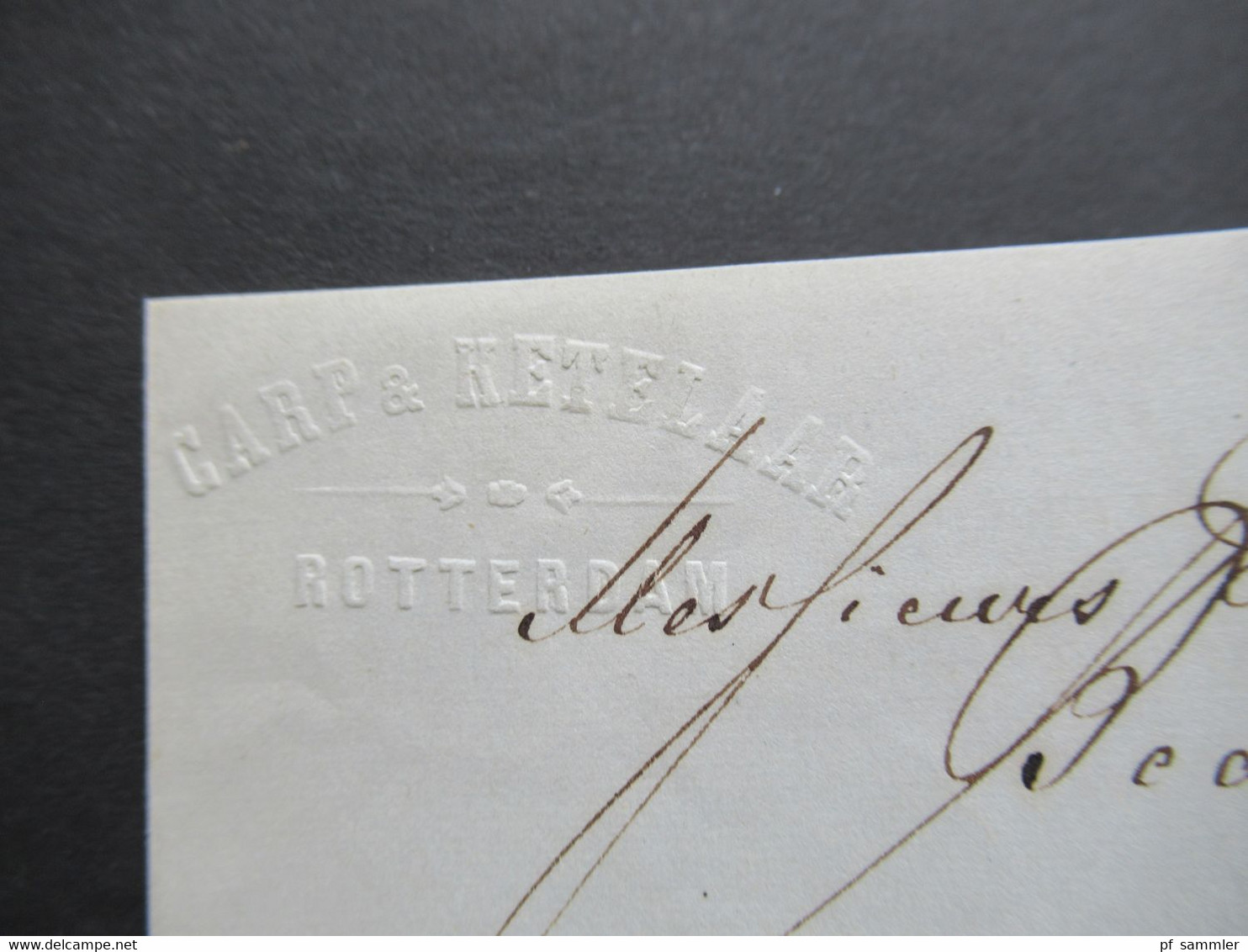 Niederlande 1863 Faltbrief mit Inhalt blauer K2 Pays Bas 2 Valnes Firmenstempel Carp & Ketelaar nach Beaume Cote d'Or