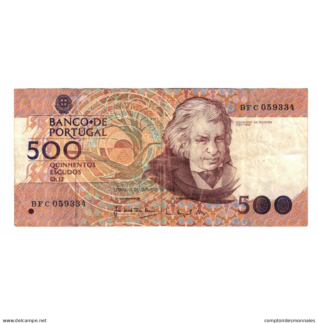 Billet, Portugal, 500 Escudos, 1989, 1989-10-04, KM:180c, TTB - Portugal