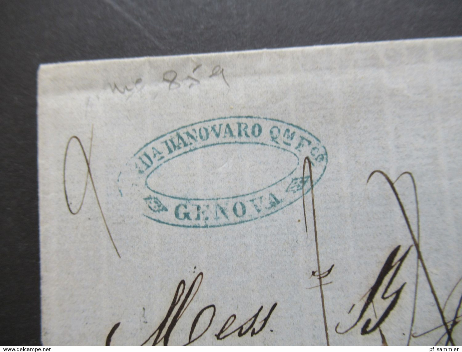 Italien 1861 Faltbrief Mit Inhalt / Auslandsbrief Genova - Paris Roter K2 Italie 5 Lanslebourg Taxvermerke / Stempel Rüc - Poststempel