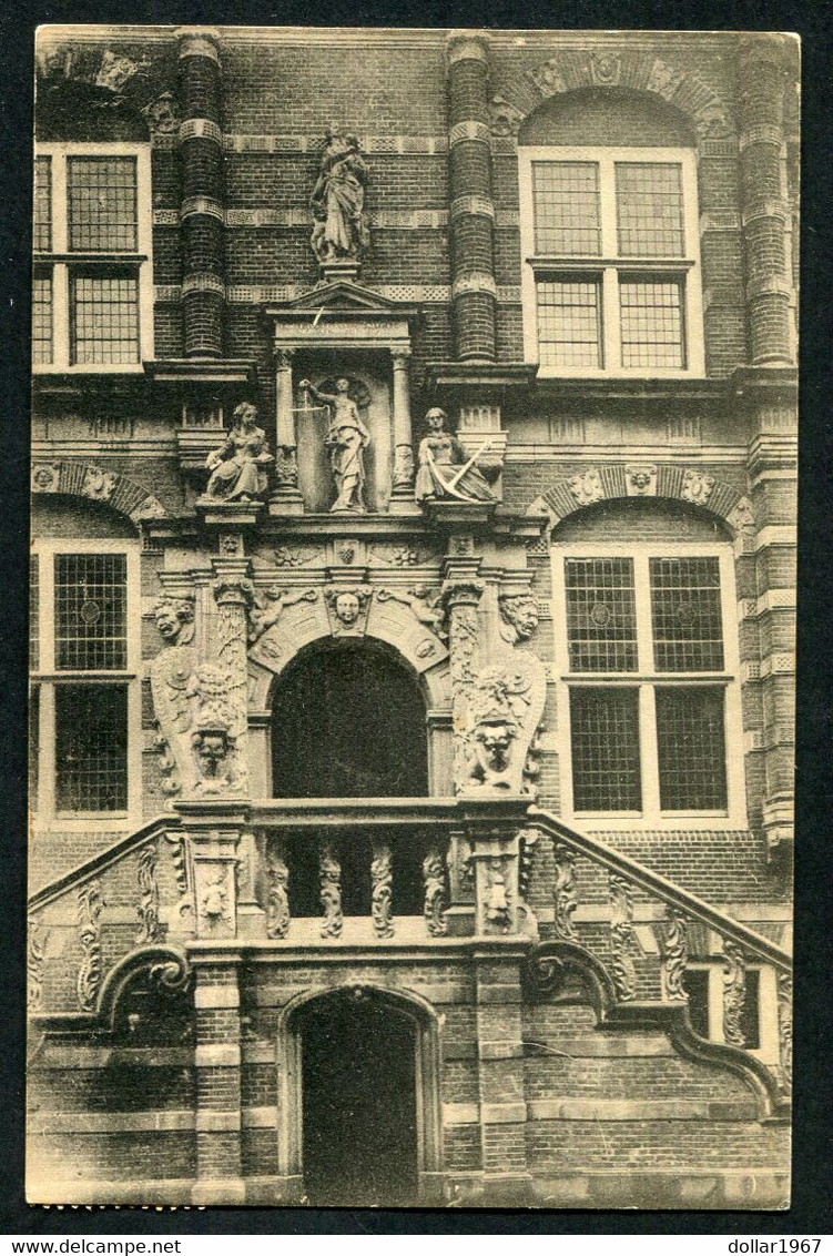 Trap En Poort Stadhuis   Wipstraat 1, 8701 HZ Bolsward  - Used  10-8-1916  -  2 Scans For Condition.(Originalscan !!) - Bolsward