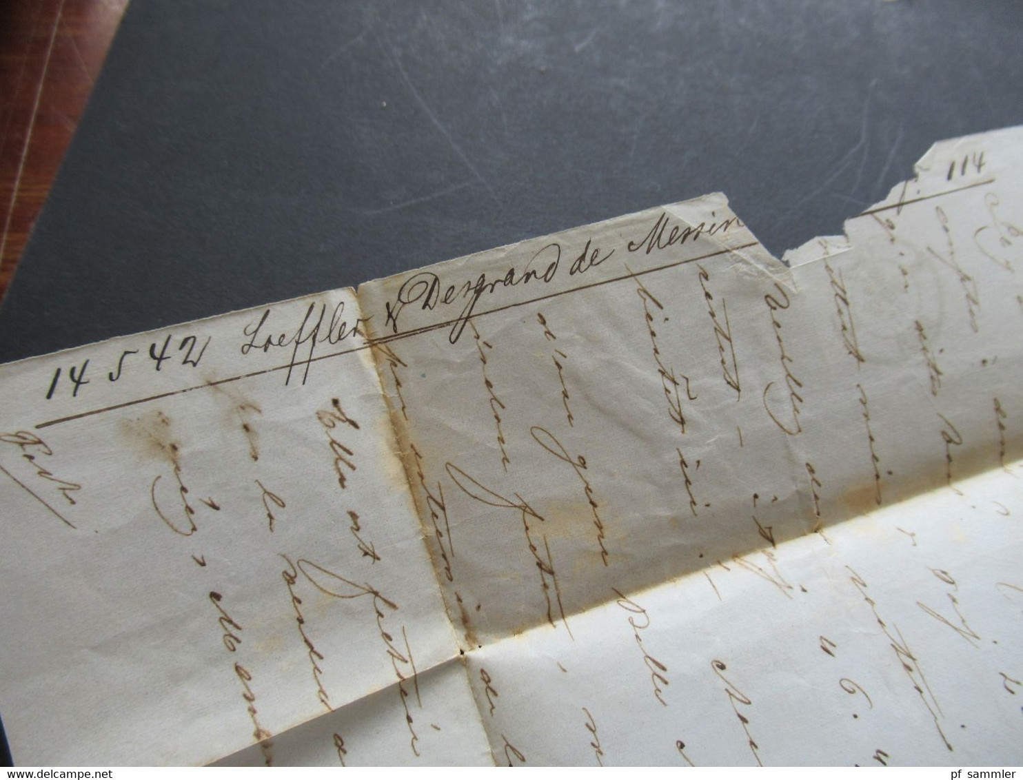 Italien Sizilien 1858 Faltbrief mit Inhalt / Auslandsbrief Messina - Lyon handschriftlicher Vermerk par Vapeur francais