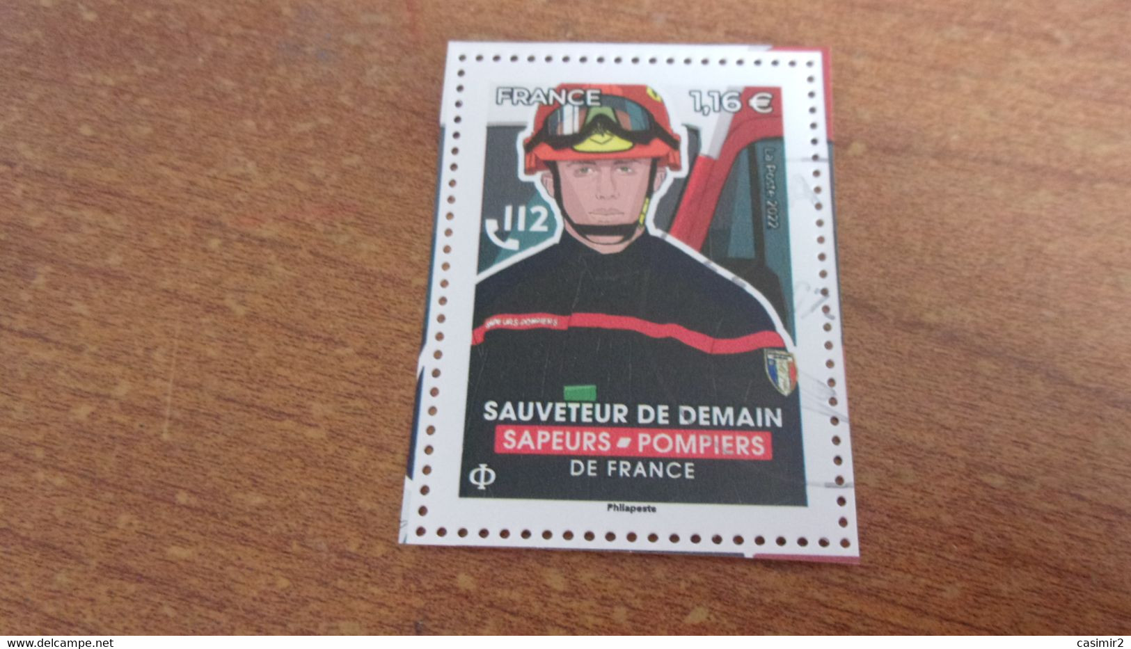 OBLITERATION RONDE  SUR TIMBRE NEUF ISSU BLOC POMPIERS - Used Stamps