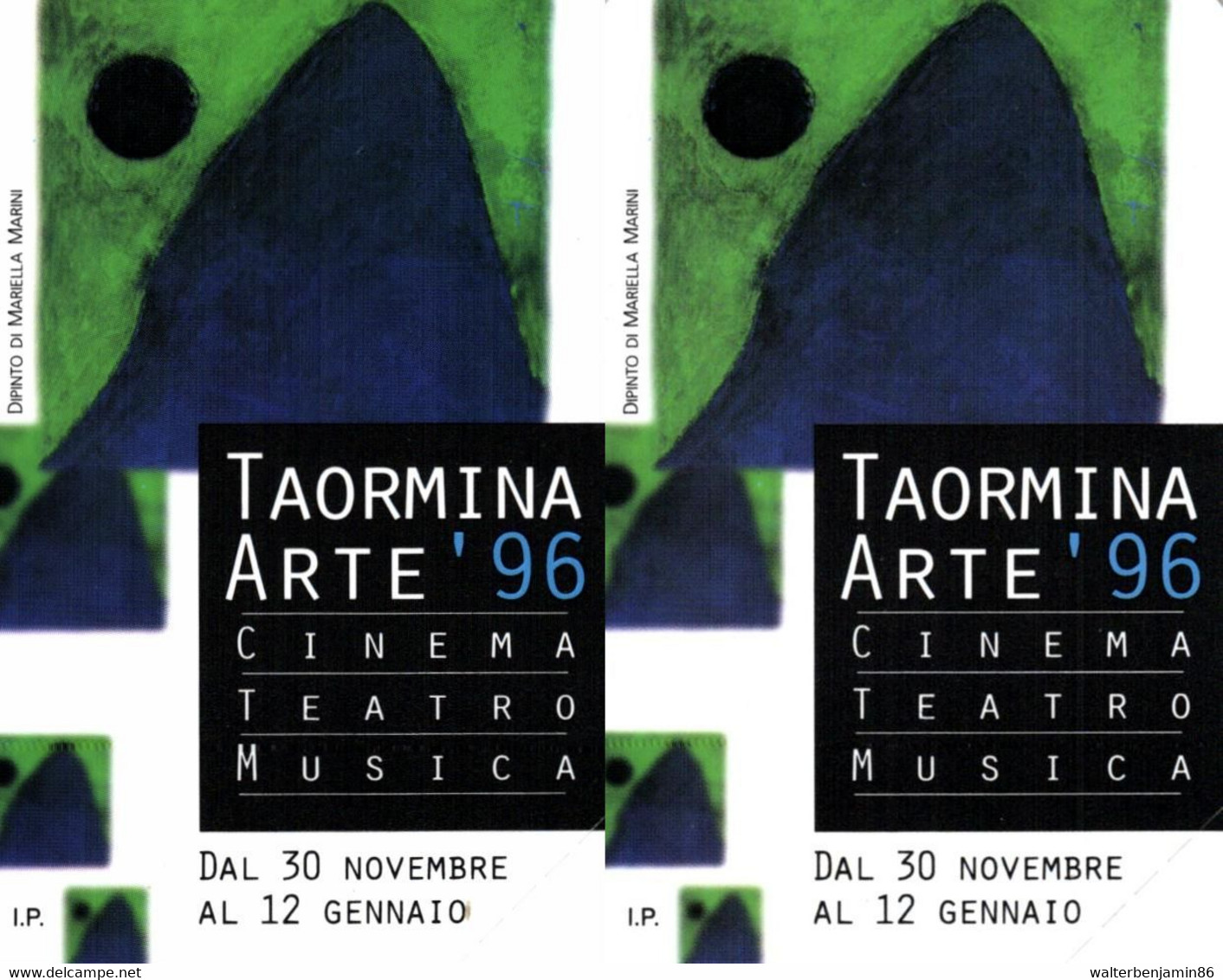 G 571/572 C&C 2636/2637 2 SCHEDE NUOVE MAGNETIZZATE SERIE TAORMINA ARTE 96 5 & 10 - Errori & Varietà