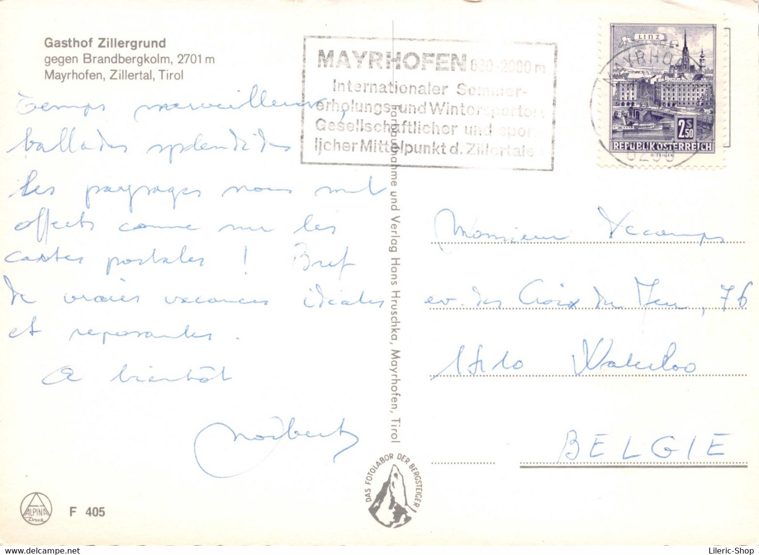 Autriche > Tyrol > Zillertal - Mayrhofen - Gasthof Und Pension 'Zillergrund' Cpsm GF1962 ♥♥♥ - Zillertal