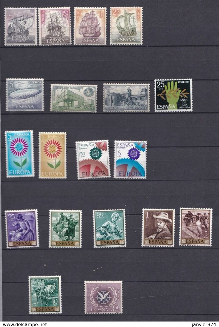 Espagne, 287 Timbres Neufs ,  Sans Trace De Charniers, Voir Les 14 Scans - Sonstige & Ohne Zuordnung