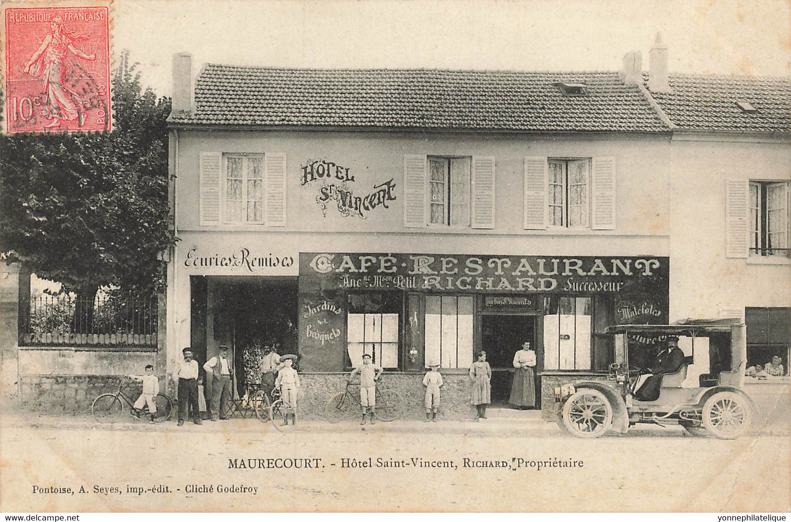 78 - YVELINES - MAURECOURT - Hôtel Saint-Vincent, RICHARD, Propriétaire -voiture - Superbe Animation - 10774 - Maurecourt