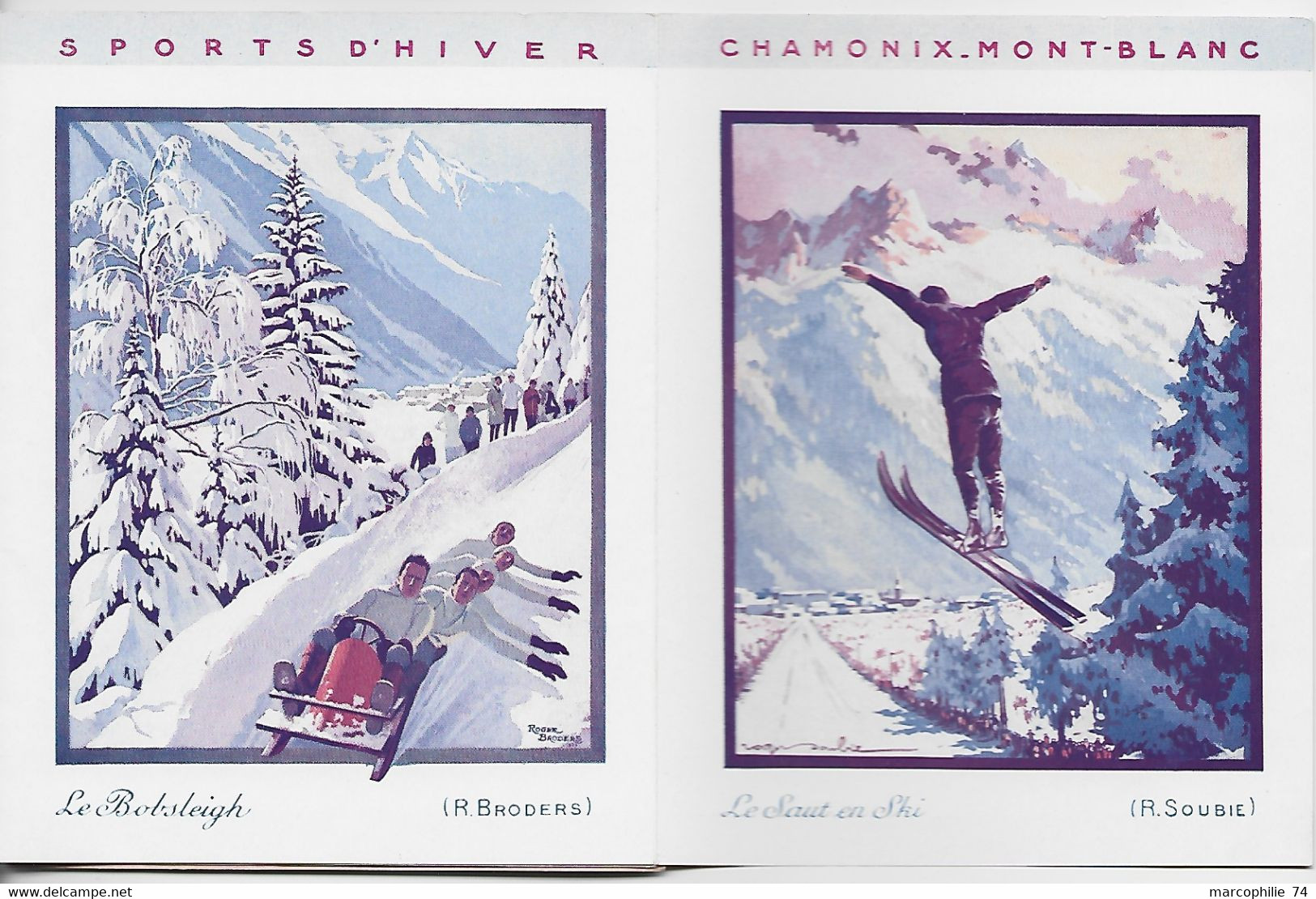 FRANCE OLYMPIADES CHAMONIX 1924 DEPLIANT JEUX OLYMPIQUES CARTE MATISSE PROGRAMME DES JEUX 25 .01 .1924 5.2.24 Au DosRRRR - Hiver 1924: Chamonix