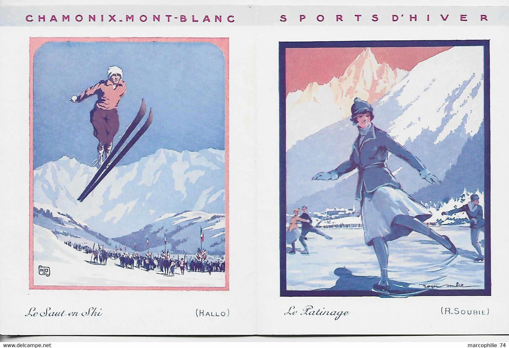 FRANCE OLYMPIADES CHAMONIX 1924 DEPLIANT JEUX OLYMPIQUES CARTE MATISSE PROGRAMME DES JEUX 25 .01 .1924 5.2.24 Au DosRRRR - Inverno1924: Chamonix