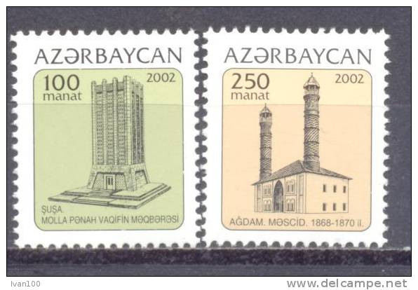2002. Azerbaijan, Definitives, Towers, 2v, Mint/** - Azerbeidzjan