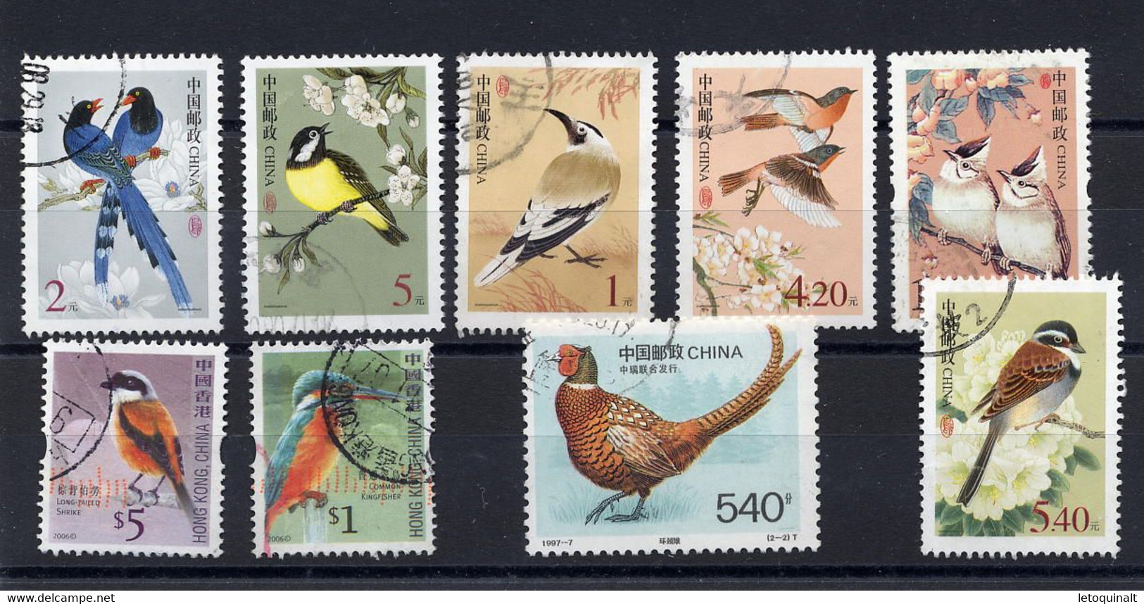 Chine - Hong Kong - Thème Oiseaux - 9 Timbres Oblitérés - Used Stamps
