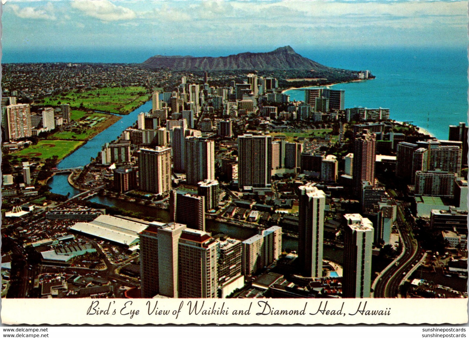 Hawaii Waikiki Beach Birds Eye View With Diamond Head - Honolulu