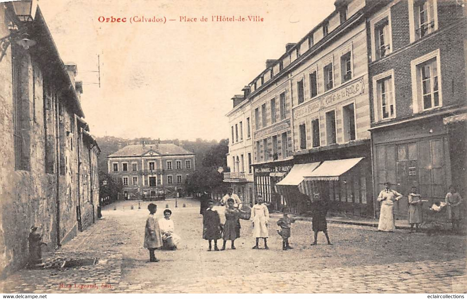 Orbec        14         Rue De L'Hôtel De Ville . Café De La Halle                  (voir Scan) - Orbec