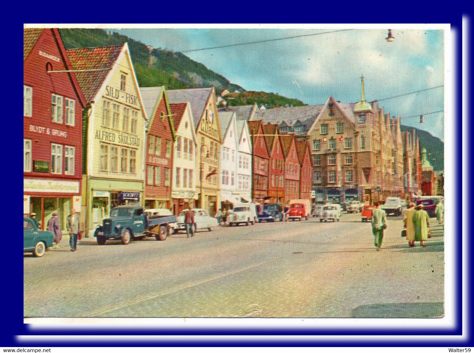 1964 Norge Norway Postcard Bergen Tyskebryggen Sent Stavanger To Scotland  2scans - Covers & Documents