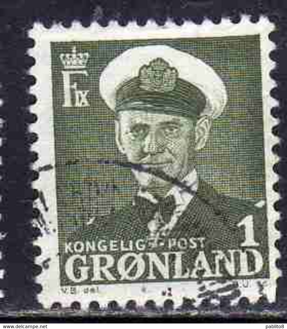 GREENLAND GRONLANDS GROENLANDIA GRØNLAND 1950 - 1960 KING FREDERCK IX 1o USED USATO OBLITERE' - Neufs