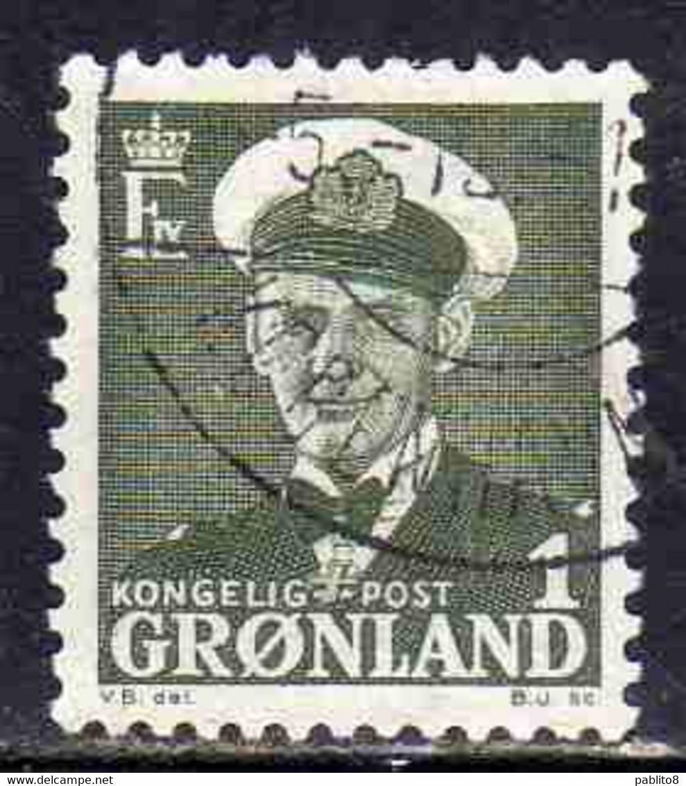 GREENLAND GRONLANDS GROENLANDIA GRØNLAND 1950 - 1960 KING FREDERCK IX 1o USED USATO OBLITERE' - Neufs