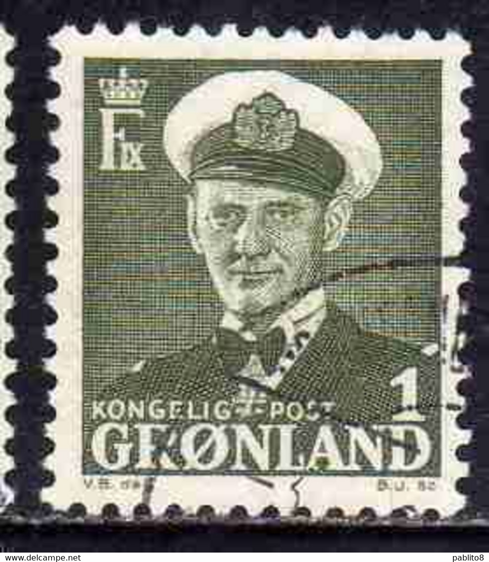 GREENLAND GRONLANDS GROENLANDIA GRØNLAND 1950 - 1960 KING FREDERCK IX 1o USED USATO OBLITERE' - Neufs