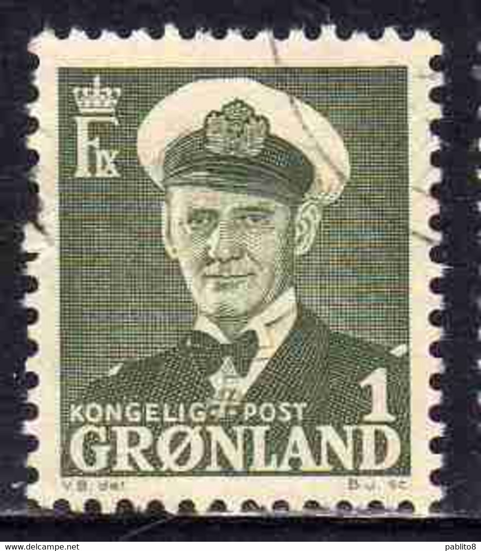 GREENLAND GRONLANDS GROENLANDIA GRØNLAND 1950 - 1960 KING FREDERCK IX 1o USED USATO OBLITERE' - Neufs