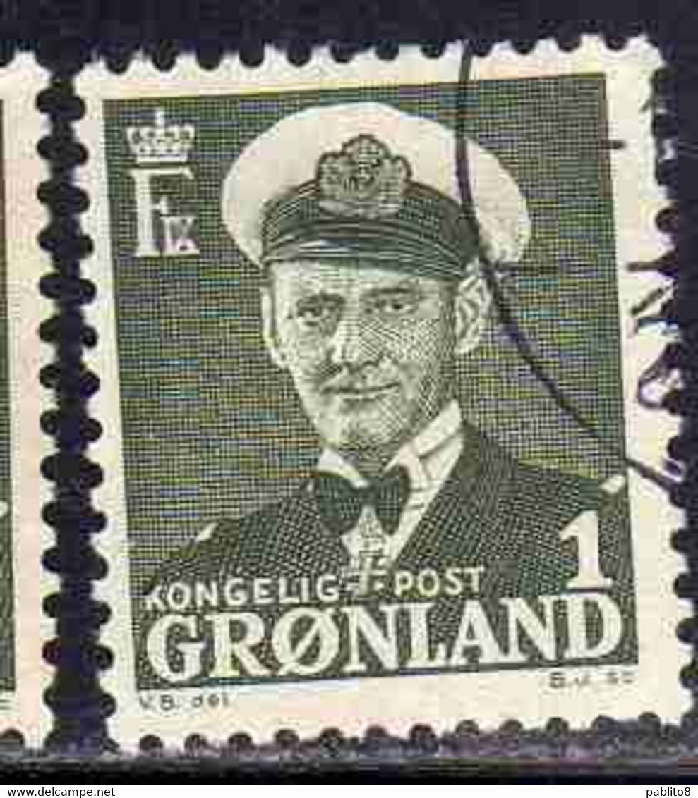 GREENLAND GRONLANDS GROENLANDIA GRØNLAND 1950 - 1960 KING FREDERCK IX 1o USED USATO OBLITERE' - Neufs