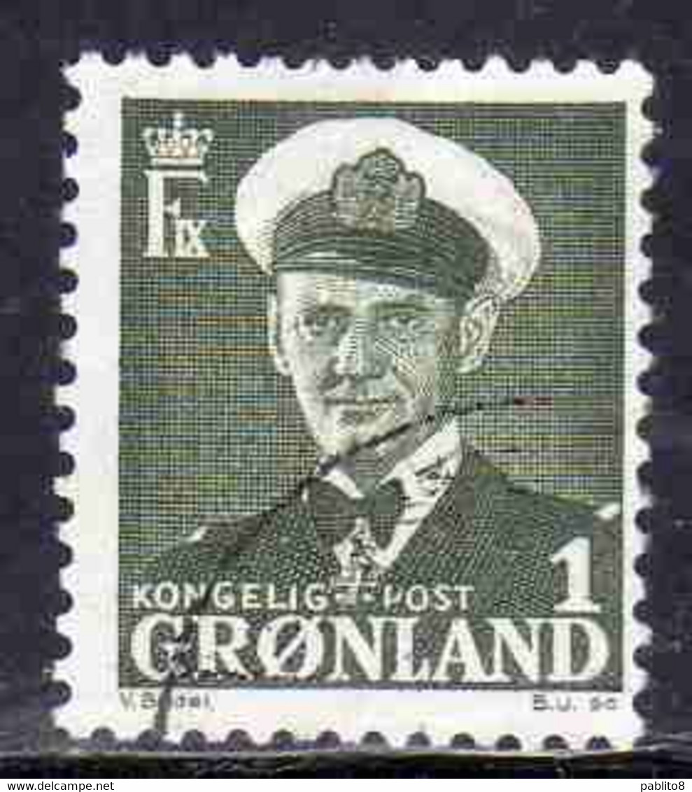 GREENLAND GRONLANDS GROENLANDIA GRØNLAND 1950 - 1960 KING FREDERCK IX 1o USED USATO OBLITERE' - Neufs