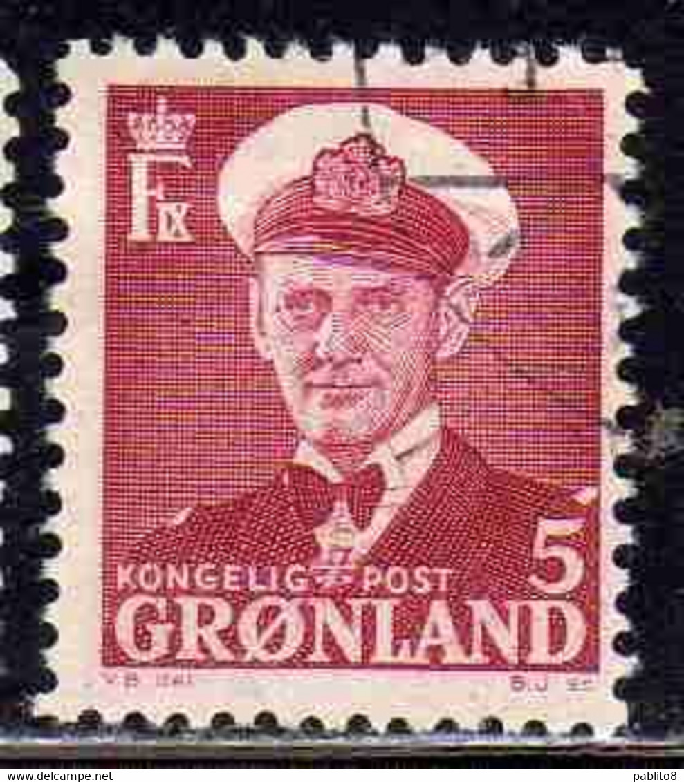 GREENLAND GRONLANDS GROENLANDIA GRØNLAND 1950 - 1960 KING FREDERCK IX 5o USED USATO OBLITERE' - Unused Stamps