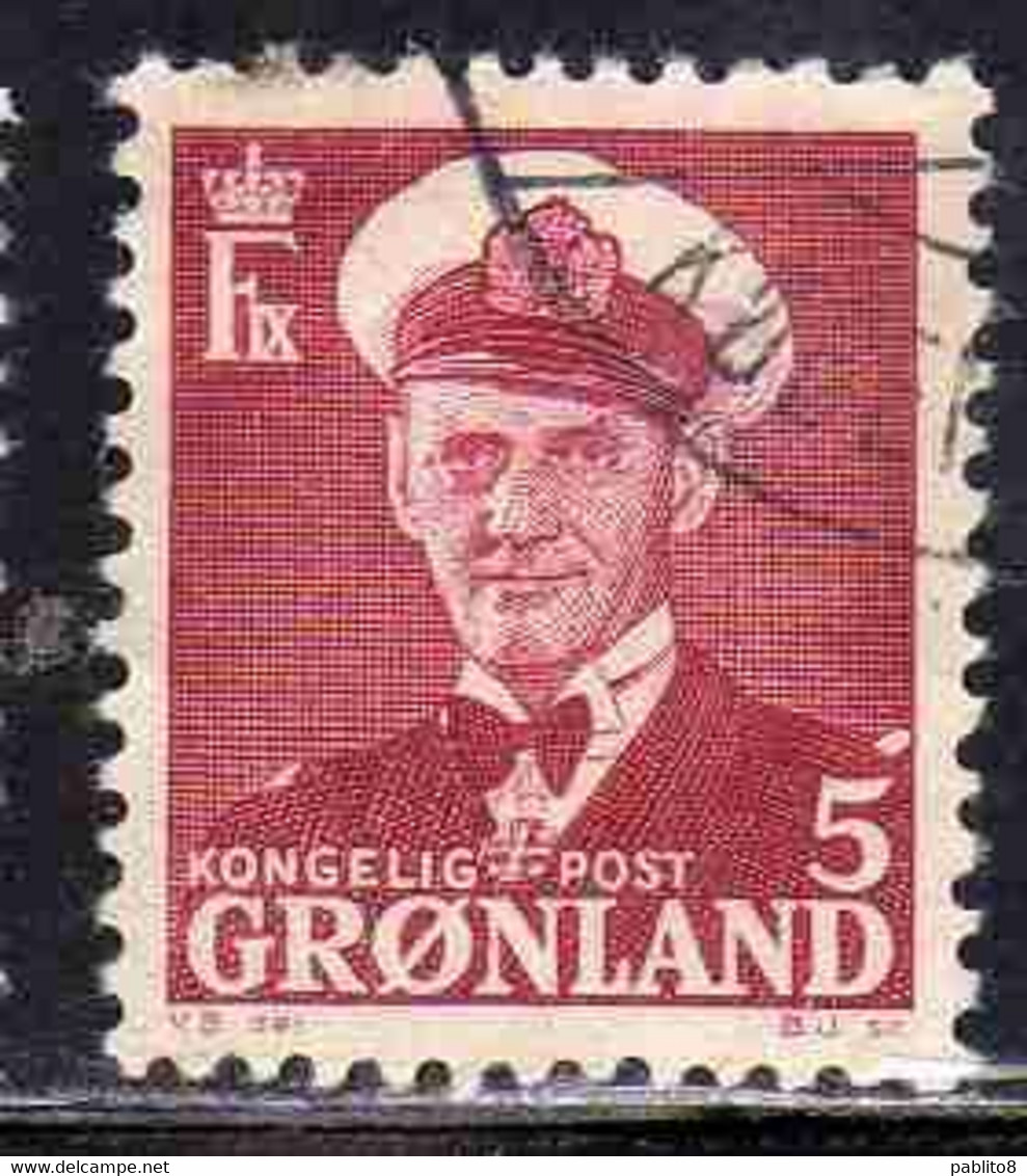 GREENLAND GRONLANDS GROENLANDIA GRØNLAND 1950 - 1960 KING FREDERCK IX 5o USED USATO OBLITERE' - Neufs