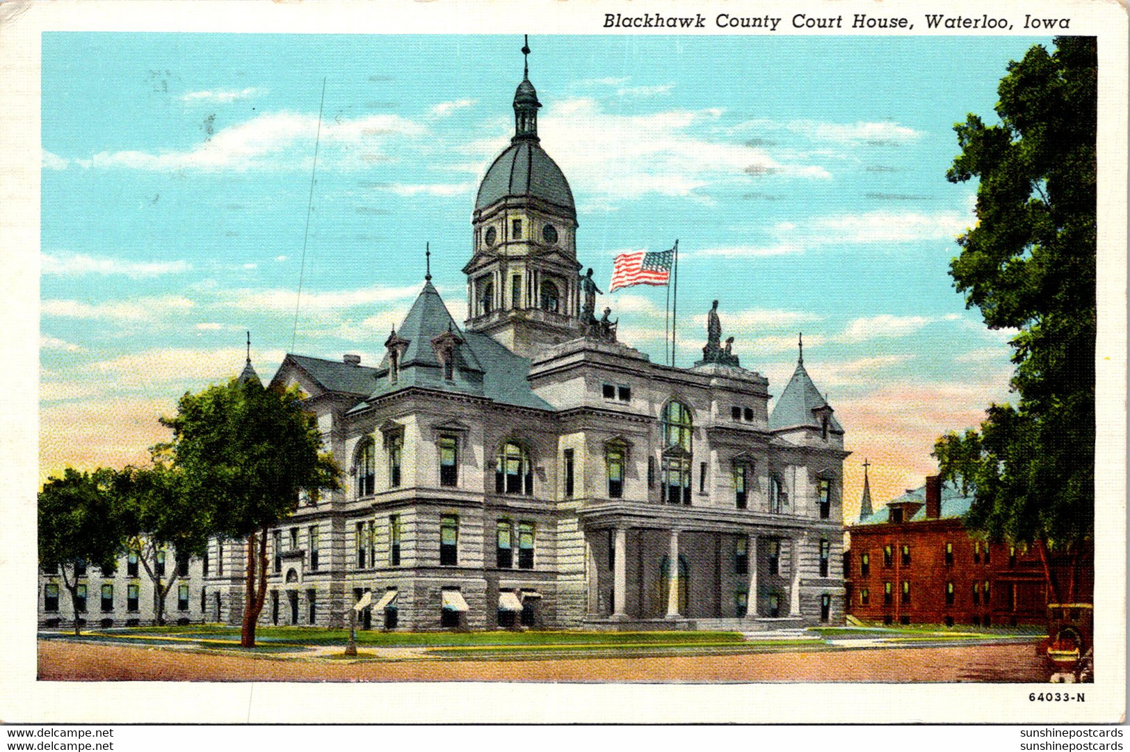 Iowa Waterloo Blackhawk County Court House 1941 Curteich - Waterloo