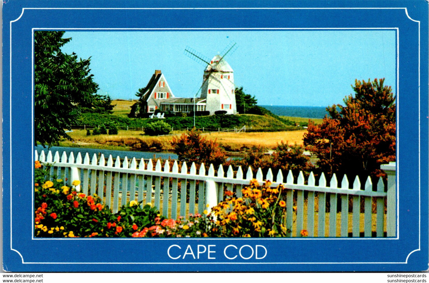 Massachusetts Cape Cod Windmill And Typical White Picket Fence - Cape Cod