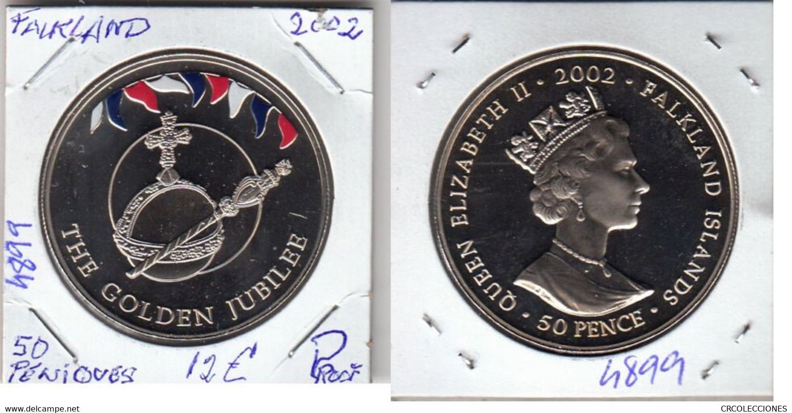 E4899 MONEDA FAIRLAND 50 PENIQUES 2002 PROOF 12 - Autres & Non Classés