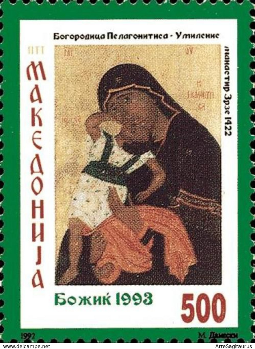 REPUBLIC OF MACEDONIA, 1992, STAMPS, MICHEL 2/3 - CHRISTMAS, Religion, Orthodox, Art, Icons # - North Macedonia