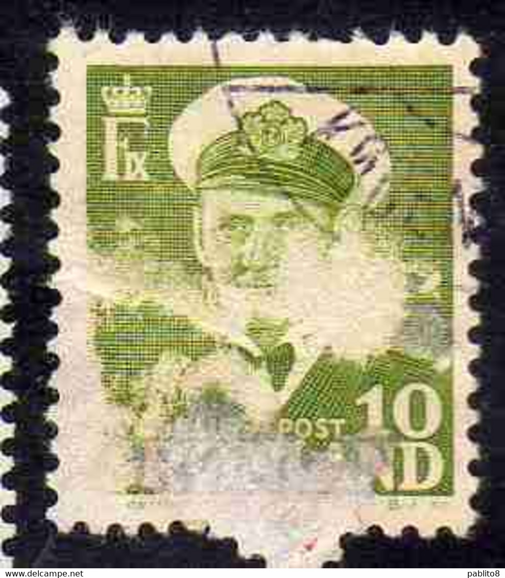 GREENLAND GRONLANDS GROENLANDIA GRØNLAND 1950 - 1960 KING FREDERCK IX 10o USED USATO OBLITERE' - Unused Stamps