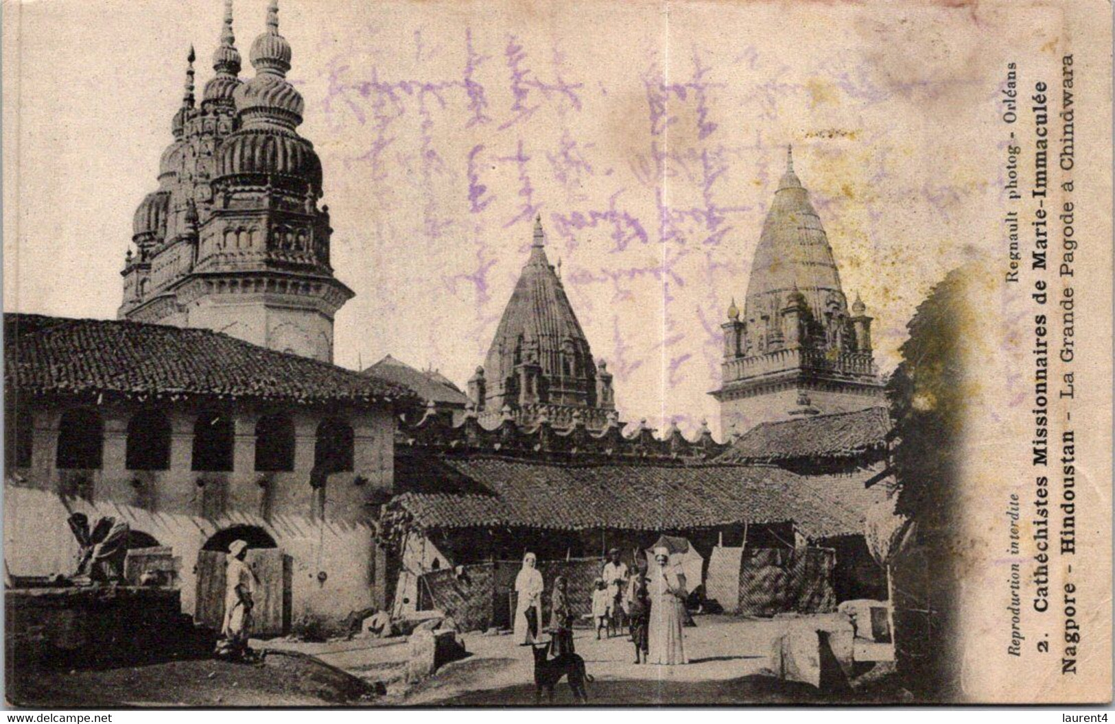 (2 G 6) INDIA - (B/W VERY OLD) CHINDWARA GRANDE PAGODE - HINDOUSTAN - Bouddhisme