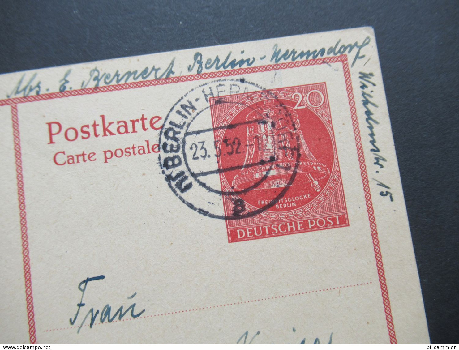 Berlin 1952 Ganzsache Sonder PK P29 Aus Dem Bedarf!! Nach Linz Oberösterreich Stempel Berlin Hermsdorf KW 300€ - Cartoline - Usati