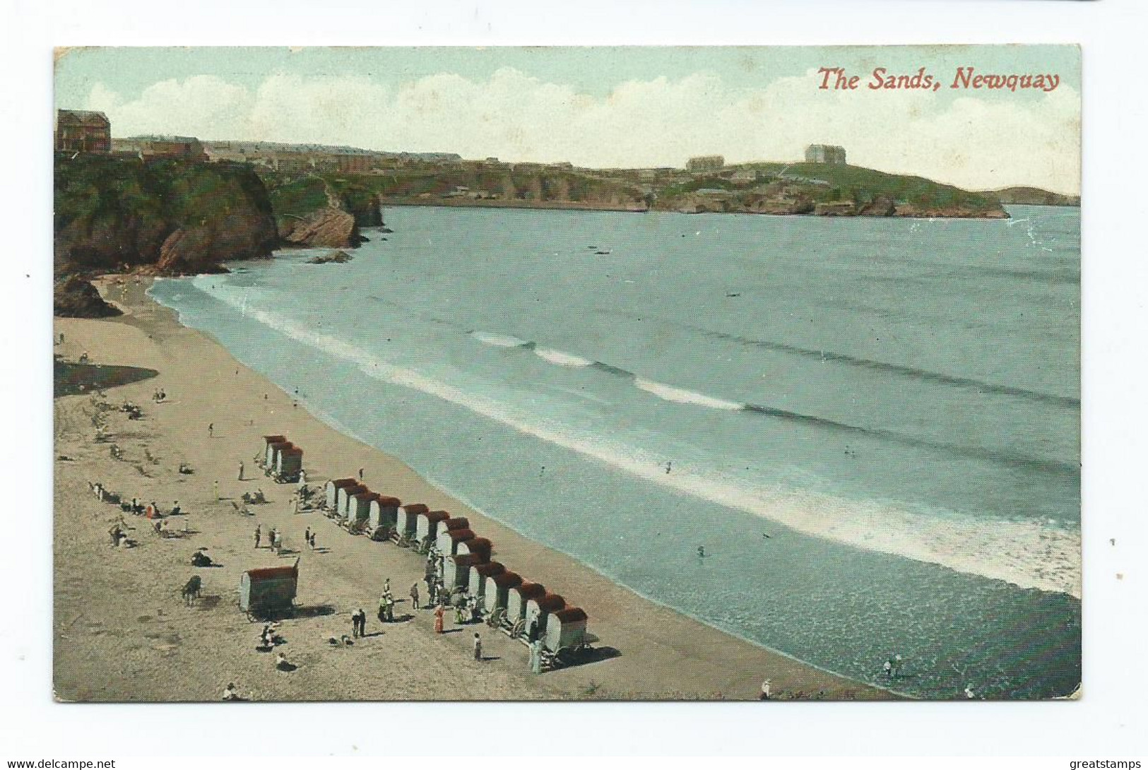 Cornwall   Postcard Newquay The Sands With Beach Huts Unused - Newquay